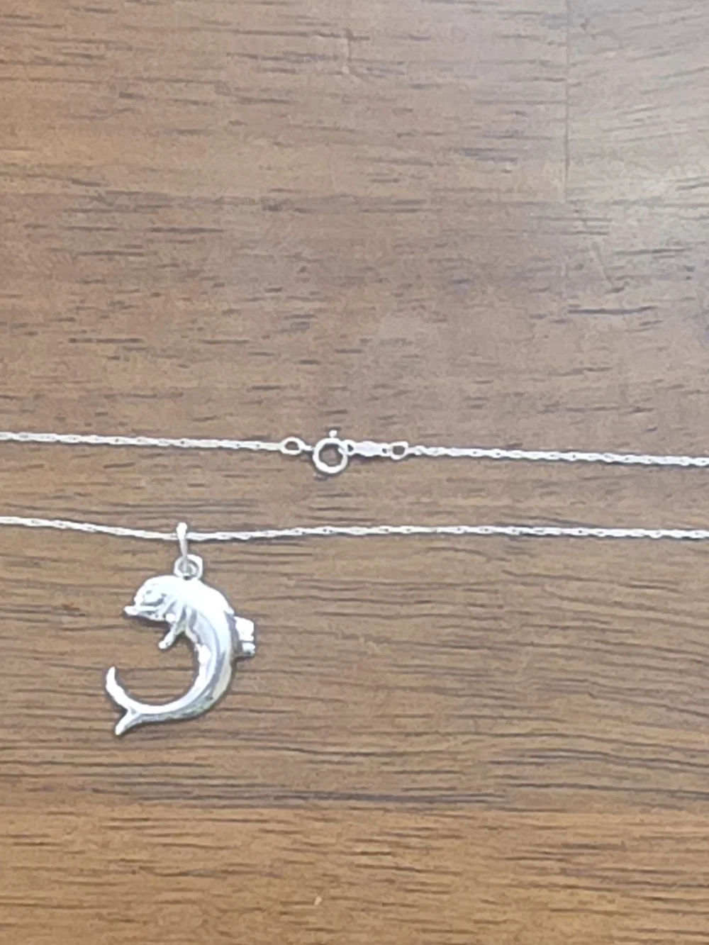 Sterling Silver Dolphin Pendant With Necklace 21